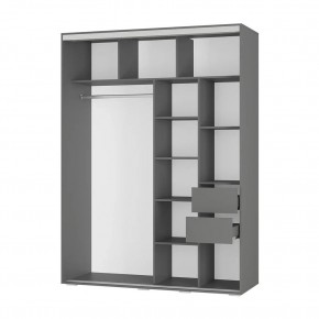 Шкаф-купе Крафт-6 1.6 м ШКК-06 (графит) в Ноябрьске - noyabrsk.mebel24.online | фото 2