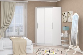 Шкаф-купе Угловой №1 (Белый текстурный) в Ноябрьске - noyabrsk.mebel24.online | фото