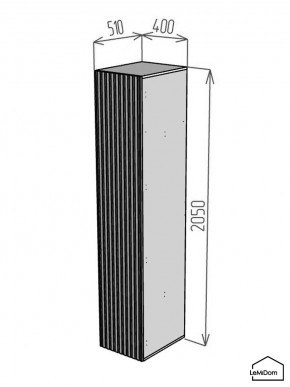 Шкаф Linnea MHR-1-2 2050х400х510 (Графит-М 11.1.25) в Ноябрьске - noyabrsk.mebel24.online | фото 2
