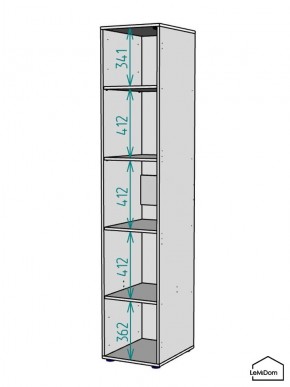 Шкаф Linnea MHR-1-2 2050х400х510 (Графит-М 11.1.25) в Ноябрьске - noyabrsk.mebel24.online | фото 3