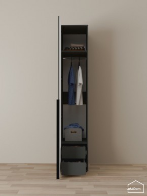 Шкаф Linnea MHR-1-3 2050х400х510 (Графит-М 11.1.25) в Ноябрьске - noyabrsk.mebel24.online | фото 3