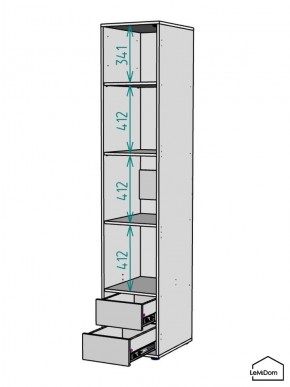 Шкаф Linnea MHR-1-4 2050х400х510 (ДВ-М 11.1.25) в Ноябрьске - noyabrsk.mebel24.online | фото 3
