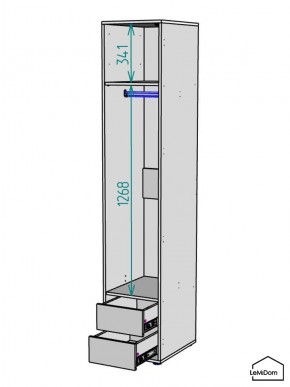 Шкаф Linnea MHR-1PO-3 2050х400х510 (Белый-М 11.1.2) в Ноябрьске - noyabrsk.mebel24.online | фото 3