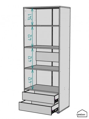 Шкаф Linnea MHR-2-4 2050х800х510 (Белый-М 11.1.2) в Ноябрьске - noyabrsk.mebel24.online | фото 3