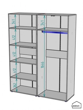 Шкаф Linnea MHR-4PO-1 2050х1600х510 (Белый-М 11.1.2) в Ноябрьске - noyabrsk.mebel24.online | фото 3