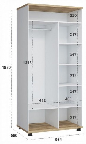 Шкаф платяной СкайЛайт СЛ-06К в Ноябрьске - noyabrsk.mebel24.online | фото 5