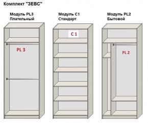 Шкаф распашной серия «ЗЕВС» (PL3/С1/PL2) Серый камень/Небраска натуральный в Ноябрьске - noyabrsk.mebel24.online | фото 2