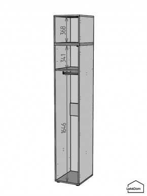 Шкаф с антресолью Linnea MHR-1A-1 2450х400х510 (Белый-М 11.1.1) в Ноябрьске - noyabrsk.mebel24.online | фото 3
