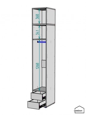 Шкаф с антресолью Linnea MHR-1A-3 2450х400х510 (ДВ-М 11.1.25) в Ноябрьске - noyabrsk.mebel24.online | фото 3