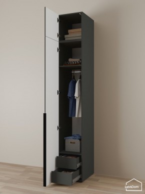 Шкаф с антресолью Linnea MHR-1A-3 2450х400х510 (Графит-М 11.1.25) в Ноябрьске - noyabrsk.mebel24.online | фото 5
