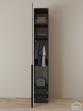 Шкаф с антресолью Linnea MHR-1A-3 2450х400х510 (Графит-М 11.1.25) в Ноябрьске - noyabrsk.mebel24.online | фото 6