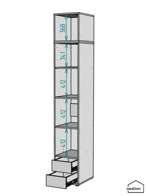 Шкаф с антресолью Linnea MHR-1A-4 2450х400х510 (ДВ-М 11.1.25) в Ноябрьске - noyabrsk.mebel24.online | фото 3
