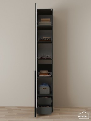 Шкаф с антресолью Linnea MHR-1A-4 2450х400х510 (Графит-М 11.1.25) в Ноябрьске - noyabrsk.mebel24.online | фото 4