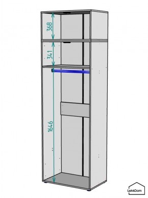 Шкаф с антресолью Linnea MHR-2A-1 2450х800х510 (Графит-М 11.1.25) в Ноябрьске - noyabrsk.mebel24.online | фото 3