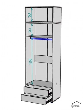 Шкаф с антресолью Linnea MHR-2A-3 2450х800х510 (Белый-М 11.1.1) в Ноябрьске - noyabrsk.mebel24.online | фото 3
