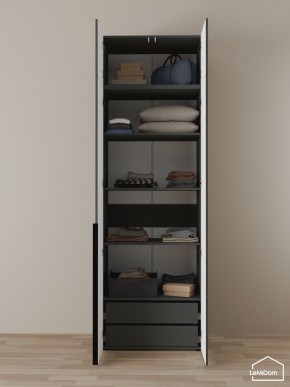 Шкаф с антресолью Linnea MHR-2A-3 2450х800х510 (Графит-М 11.1.25) в Ноябрьске - noyabrsk.mebel24.online | фото 5