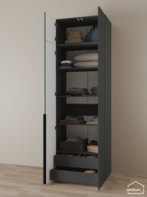 Шкаф с антресолью Linnea MHR-2A-3 2450х800х510 (Графит-М 11.1.25) в Ноябрьске - noyabrsk.mebel24.online | фото 6