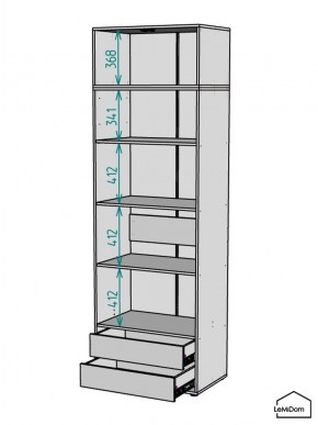 Шкаф с антресолью Linnea MHR-2A-4 2450х800х510 (Графит-М 11.1.25) в Ноябрьске - noyabrsk.mebel24.online | фото 3