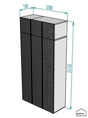Шкаф с антресолью Linnea MHR-3POA-1 2450х1200х510 (Белый-М 11.1.2) в Ноябрьске - noyabrsk.mebel24.online | фото 2