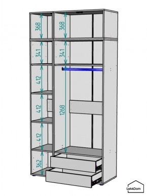 Шкаф с антресолью Linnea MHR-3POA-2 2450х1200х510 (Белый-М 11.1.1) в Ноябрьске - noyabrsk.mebel24.online | фото 3