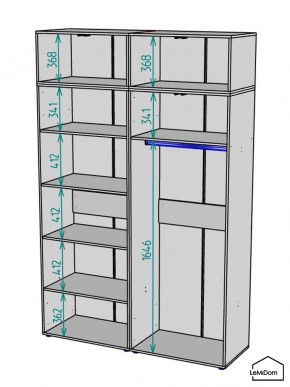 Шкаф с антресолью Linnea MHR-4A-1 2450х1600х510 (Белый-М 11.1.2) в Ноябрьске - noyabrsk.mebel24.online | фото 3