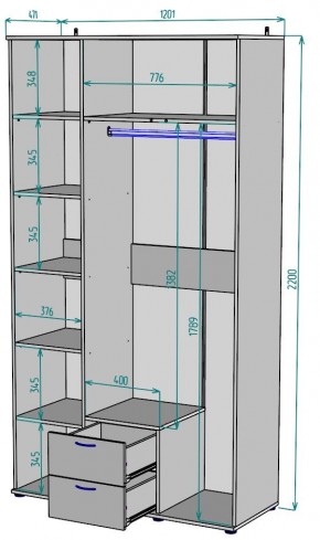 Шкаф с зеркалом Ольга H54_M в Ноябрьске - noyabrsk.mebel24.online | фото 2