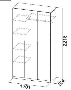 Шкаф ШК-5 (1200) Меланж в Ноябрьске - noyabrsk.mebel24.online | фото 5