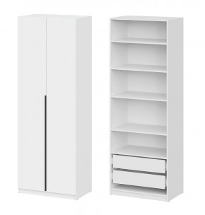 Шкаф ШК-5 + 4 полки + ящики (800) Белый текстурный в Ноябрьске - noyabrsk.mebel24.online | фото 1