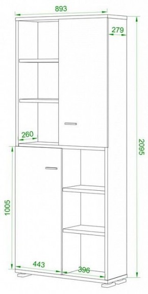 Шкаф-витрина Домино ПУ-30-2-ФС в Ноябрьске - noyabrsk.mebel24.online | фото 2