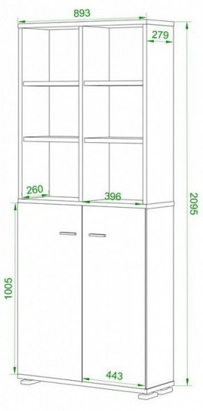 Шкаф-витрина Домино ПУ-30-4-ФС в Ноябрьске - noyabrsk.mebel24.online | фото 2