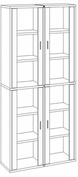 Шкаф-витрина Домино СУ(ш2в2)+4ФС в Ноябрьске - noyabrsk.mebel24.online | фото 2