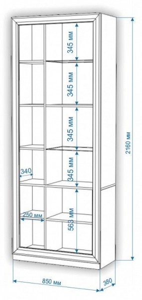 Шкаф-витрина Нобиле ШВтВ-ФСД-ФГК в Ноябрьске - noyabrsk.mebel24.online | фото 3