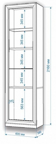 Шкаф-витрина Нобиле ВтВ-ФСД-БЯН в Ноябрьске - noyabrsk.mebel24.online | фото 2