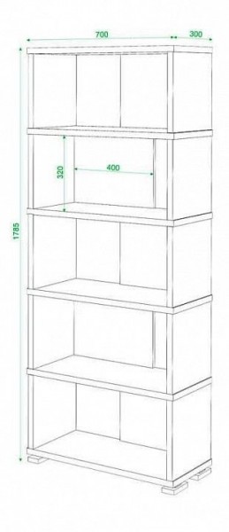 Стеллаж книжный Домино нельсон СБ-10_5 в Ноябрьске - noyabrsk.mebel24.online | фото 2