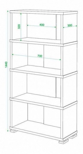 Стеллаж книжный Домино СБ-10_4 в Ноябрьске - noyabrsk.mebel24.online | фото 3
