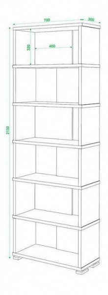 Стеллаж книжный Домино СБ-10_6 в Ноябрьске - noyabrsk.mebel24.online | фото 2