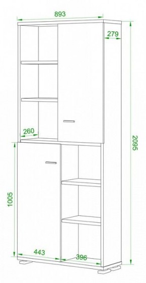 Стеллаж комбинированный Домино ПУ-30-2 в Ноябрьске - noyabrsk.mebel24.online | фото 2