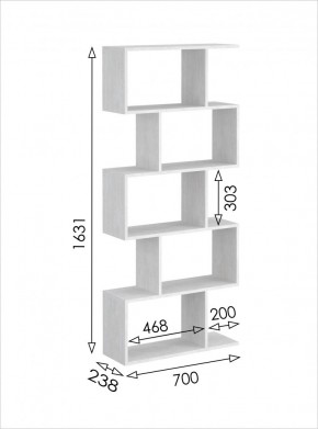 Стеллаж открытый мини 2 Вена в Ноябрьске - noyabrsk.mebel24.online | фото 3