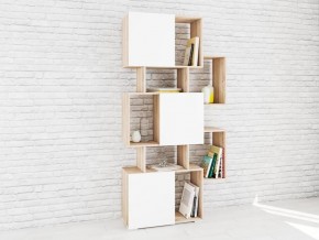 Стеллаж Ромео-9 дуб сонома/белый в Ноябрьске - noyabrsk.mebel24.online | фото