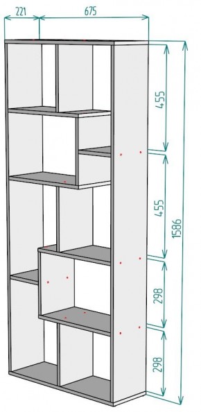 Стеллаж S8 1586х675х221 в Ноябрьске - noyabrsk.mebel24.online | фото 2