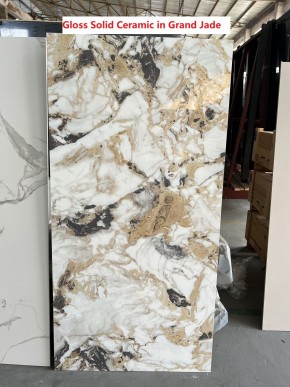 Стол ACERRA NEW 160 GLOSS GRAND JADE SOLID CERAMIC/ каркас цвета шампань, ®DISAUR в Ноябрьске - noyabrsk.mebel24.online | фото 6