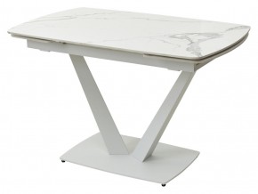 Стол ALATRI 120 GLOSS STATUARIO WHITE SOLID CERAMIC / WHITE, ®DISAUR в Ноябрьске - noyabrsk.mebel24.online | фото 1