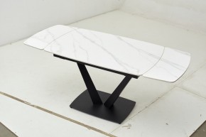 Стол ALATRI 120 MATT WHITE MARBLE SOLID CERAMIC / BLACK, ®DISAUR в Ноябрьске - noyabrsk.mebel24.online | фото 1