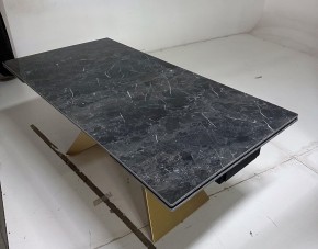 Стол ALES 180 BLACK GRAVE SOLID CERAMIC, керамика / бронзовый, ®DISAUR в Ноябрьске - noyabrsk.mebel24.online | фото 5