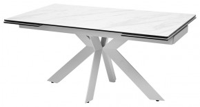Стол BELLUNO 160 MARBLES KL-99 Белый мрамор матовый, итальянская керамика/ белый каркас, ®DISAUR в Ноябрьске - noyabrsk.mebel24.online | фото 1