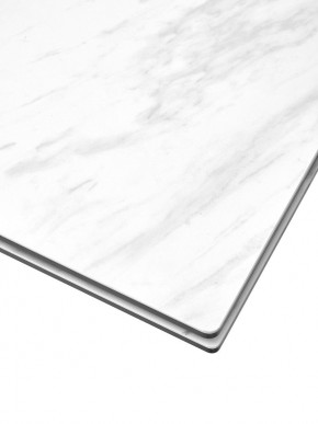 Стол BELLUNO 160 MARBLES KL-99 Белый мрамор матовый, итальянская керамика/ белый каркас, ®DISAUR в Ноябрьске - noyabrsk.mebel24.online | фото 4