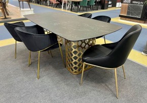 Стол CHIAVARI 220 KL-116 Черный мрамор матовый, итальянская керамика / бронзовый, ®DISAUR в Ноябрьске - noyabrsk.mebel24.online | фото 2