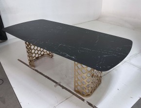 Стол CHIAVARI 220 KL-116 Черный мрамор матовый, итальянская керамика / бронзовый, ®DISAUR в Ноябрьске - noyabrsk.mebel24.online | фото 6
