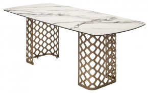 Стол CHIAVARI 220 KL-188 Контрастный мрамор матовый, итальянская керамика / Шампань, ®DISAUR в Ноябрьске - noyabrsk.mebel24.online | фото