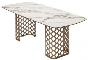 Стол CHIAVARI 220 KL-188 Контрастный мрамор матовый, итальянская керамика / Шампань, ®DISAUR в Ноябрьске - noyabrsk.mebel24.online | фото 7